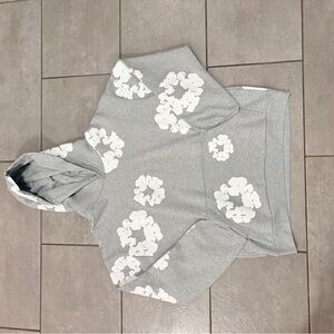 Gray Floral Crewneck Sweater